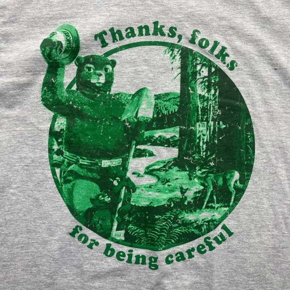Grey Smokey Bear T-Shirt Size Small - Picture 2 of 4